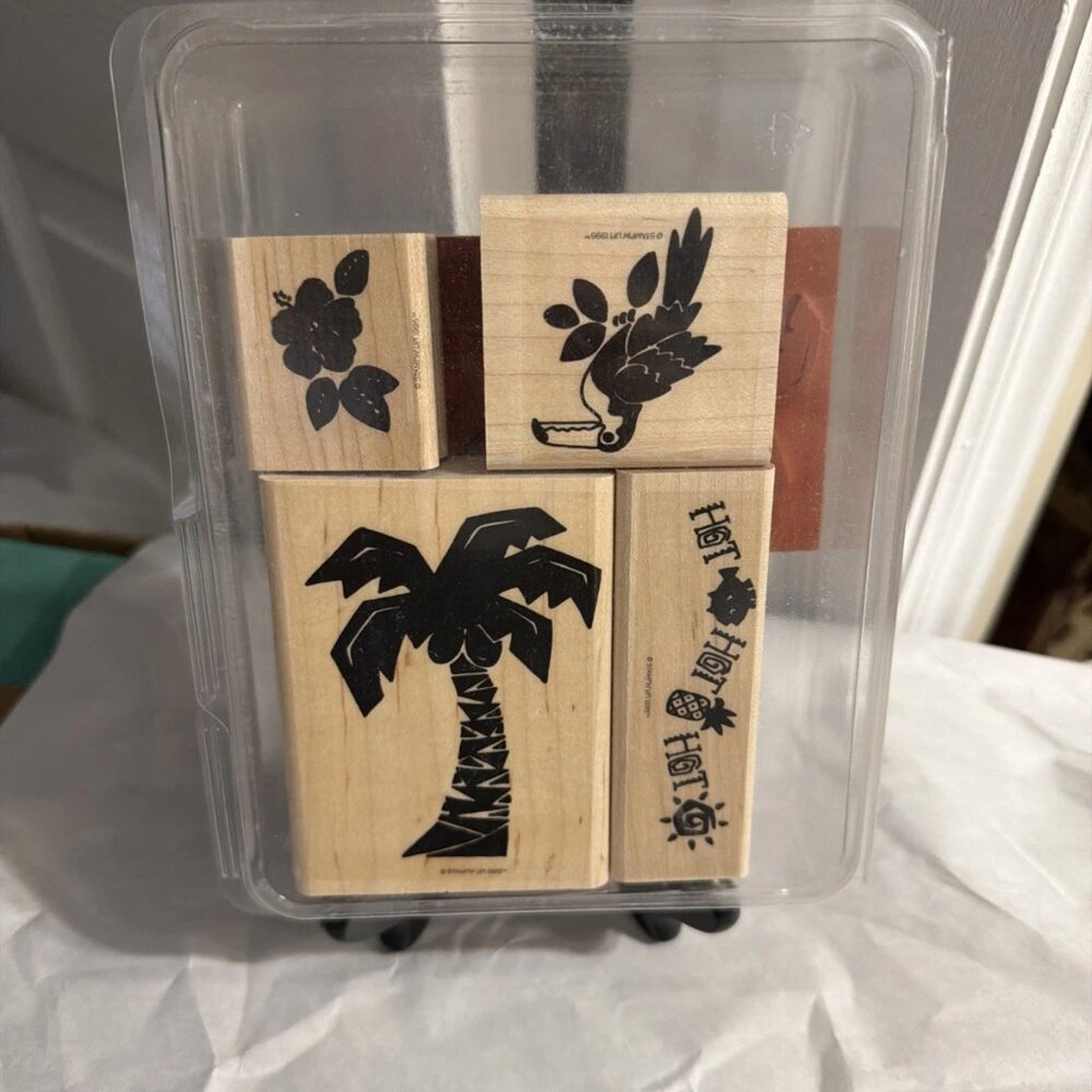 Stampin' Up Tropical Heat Wave - 4 Unmounted Stamps - 1995 - NIP